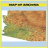 Detailed Elevation map of Arizona State with Roads and Cities Vivid Imagery Laminated Map Print-20 Inch by 30 Inch Laminated Map Poster With Bright Colors And Vivid Imagery view 1