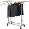 Auledio Clothes Garment Rack, Commercial Grade Clothes Rolling Heavy Duty Storage Organizer on Wheels with Adjustable Clothing Rack, Holds up to 250 lbs, Chrome (Two Heads) view 1