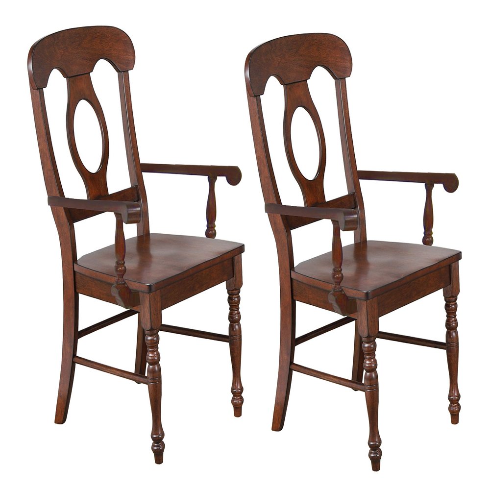 Sunset Trading Andrews Arm Chair, Set of 2, Distressed Chestnut