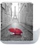 Amagical Paris Eiffel Tower Under Red Umbrella Decor 3 Piece Bathroom Mat Set Shower Curtain Set Non Slip Bath Mat Contour Mat Waterproof Shower Curtain with 12 Hooks view 2