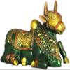Exotic India Nandi - The Vehicle of Lord Shiva - Brass Statue - Color Amazing Henna Touch Color view 1