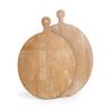Napa Home & Garden 20" Large Premium Antique Round Wood Cutting Boards Set of 2 Home Farmhouse Kitchen Dining Serving Tray Charcuterie Cheese Boards Decor Decoration S/2 Large Brown view 1