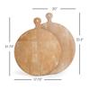 Napa Home & Garden 20" Large Premium Antique Round Wood Cutting Boards Set of 2 Home Farmhouse Kitchen Dining Serving Tray Charcuterie Cheese Boards Decor Decoration S/2 Large Brown view 3