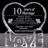 YWHL 10 Year Crystal 10th Wedding Anniversary Paperweight Keepsake Gift for Her Wife Girlfriend Him Husband view 1