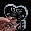 YWHL 10 Year Crystal 10th Wedding Anniversary Paperweight Keepsake Gift for Her Wife Girlfriend Him Husband view 4
