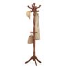 VASAGLE Coat Stand, Solid Wood Freestanding Coat Rack with 11 Hooks, Hall Tree for Bags, Purses, Hats, for Entryway, Hallway, Rubberwood, Caramel Brown URCR05WN view 1