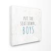 The Stupell Home Decor Black White and Blue Put The Seat Down Boys Wood Grain Look XL Canvas Wall Art, 30 x 30, Proudly Made in USA view 1