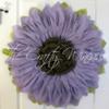 Extra Thick Rich Light Violet Burlap Sunflower Wreath by The Crafty Wineaux view 1