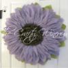 Extra Thick Rich Light Violet Burlap Sunflower Wreath by The Crafty Wineaux view 2