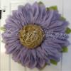 Extra Thick Rich Light Violet Burlap Sunflower Wreath by The Crafty Wineaux view 3