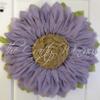 Extra Thick Rich Light Violet Burlap Sunflower Wreath by The Crafty Wineaux view 4