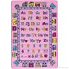 Allstar 5x7 Pink Kids' Educational Rectangular Accent Rug with Multicolored Alphanumeric Design (4' 11" x 6' 10") view 3
