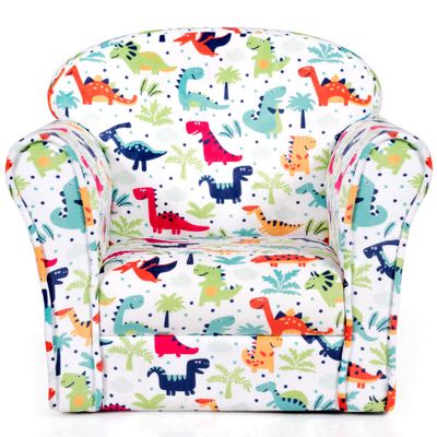 Costzon Kids Couch, Children's Sofa Armrest Chair with Pattern, Toddler Furniture w/Sturdy Wood Construction, Preschool, Lightweight Children Couch Sofa Chair for Aged 1-5 Boys & Girls Gifts, Dinosaur