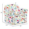 Costzon Kids Couch, Children's Sofa Armrest Chair with Pattern, Toddler Furniture w/Sturdy Wood Construction, Preschool, Lightweight Children Couch Sofa Chair for Aged 1-5 Boys & Girls Gifts, Dinosaur view 3