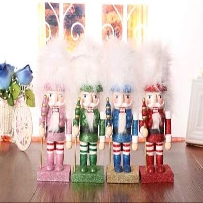 ZAMTAC European Nutcracker Cute Soldier Ornaments Exquisite Creative Christmas Day Birthday Gift Home Decoration - (Color: 4pc Set)
