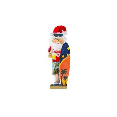 ZAMTAC Nordic Santa Nutcracker Creative Decoration Wine Cabinets Home Ornaments Birthday & Christmas Gift - (Color: 40cm Surfing Santa)