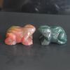 1.6'' Hand Carved Mixed gemstom Crystal Frog Figurine Animal Carving (Indian Agate) view 3