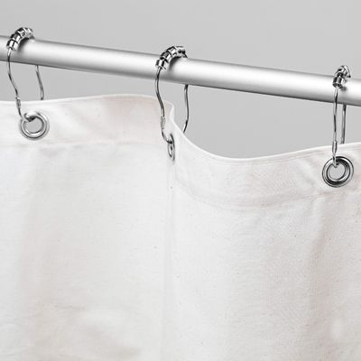 ORGANIC FABRIC SHOWER CURTAIN LINER - Standard Stall Size - A Stylish Quality Bathroom Drape - Earth Friendly, Non-Toxic + Odor-Free Cotton Liner - Light-Weight White Shower Curtain - 36x74 WOC
