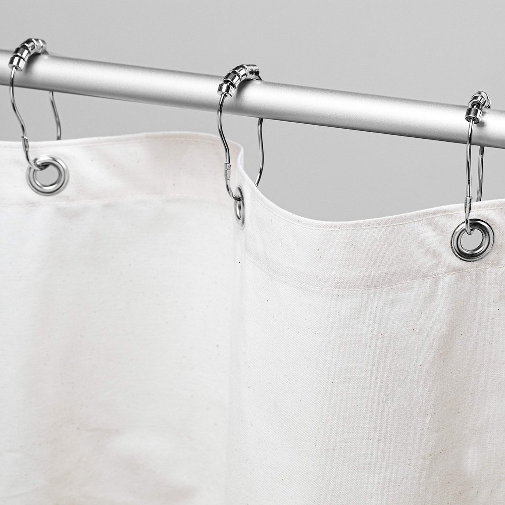 ORGANIC FABRIC SHOWER CURTAIN LINER - Standard Stall Size - A Stylish Quality Bathroom Drape - Earth Friendly, Non-Toxic + Odor-Free Cotton Liner - Light-Weight White Shower Curtain - 36x74 WOC