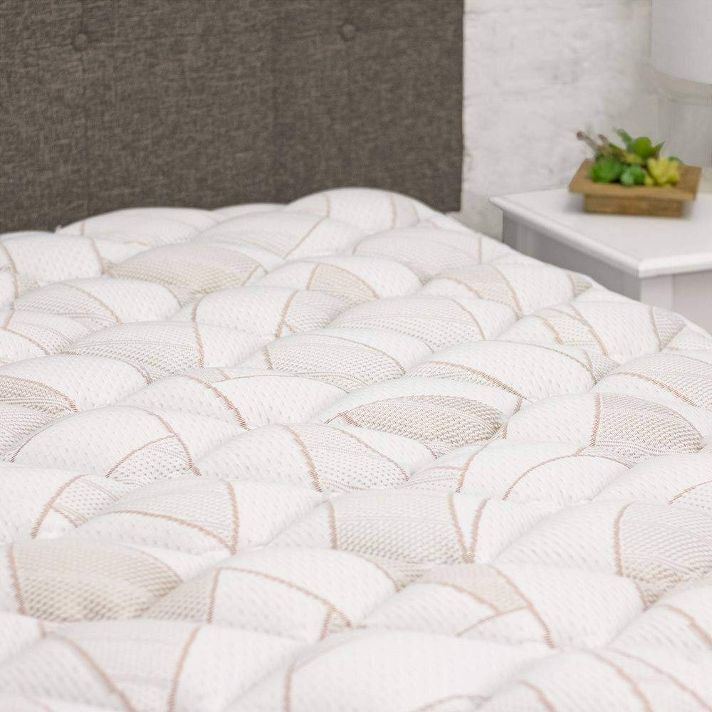 eLuxurySupply Copper Infused Mattress Pad - Fitted Skirt with Extra Plush and Thick Copper Mattress Pad Topper - Cooling Effect Pillow Top Mattress Cover Featuring Cutec Technology - Twin Size