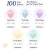 100 Pastel Balloons for Parties 10 Inch Latex for Easter Party Decorations or Rainbow Supplies - Blue, Purple, Yellow, Green and Pink Balloons for Ice Cream, Donut, Sprinkle, Birthday view 2