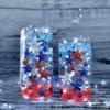 75 Floating Sparkling Patriotic Stars Red Blue Silver and Matching Beads- Fills 1 Gallon of Transparent Gels for Floating Effect-With Measured Floating Gels Prep Bag for Best Results! view 1