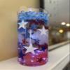 75 Floating Sparkling Patriotic Stars Red Blue Silver and Matching Beads- Fills 1 Gallon of Transparent Gels for Floating Effect-With Measured Floating Gels Prep Bag for Best Results! view 3
