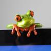 2 Pcs Funny Resin Frogs Decor, 3D Creative Craft Animal Frog Figurine Adorable Office Desk Toy Great for Computer Monitor Desk Decoration view 4