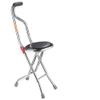 Medical Folding Walking Stick with Seat Four Legged Portable Travel Hiking Cane Chair Stool Eldely Care Aid Physical Rehabilitation US Delivery view 1