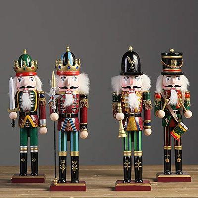 ZAMTAC Study The Living Room Decoration Home Furnishing Wedding Creative Ornaments 30CM Nutcracker Soldiers Puppet Joint People - (Color: B)