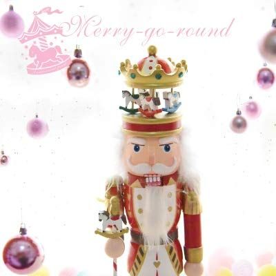 ZAMTAC New 40Cm High Christmas Holiday Nutcracker Merry-go-Round Vintage German Wooden Table Walnut Toy Zakka Dolls - (Color: Type 1)