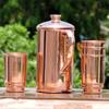 HealthGoodsIn - Pure Copper Pitcher with 4 Copper Tumblers | Copper Pitcher and Tumbler Set for Ayurveda Health Benefits view 3