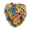 Kubla Crafts Bejeweled Enameled Heart Trinket Box, Accented with Austrian Crystals, 2.25 Inches Wide view 1