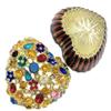 Kubla Crafts Bejeweled Enameled Heart Trinket Box, Accented with Austrian Crystals, 2.25 Inches Wide view 3