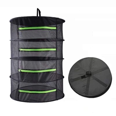 NXqilixiang Herb Drying Rack Net Dryer Hanging Dry Net 4 Layer Collapsible Hanging Dryer with Zipper Net Carrying Case Indoor and Outdoor for Herb Beans Fish Vegetable Drying(4 Layers - with Zipper)