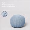 Urban Lifestyle Round Knit Pouf - Hand Woven Cotton, Light Blue view 2