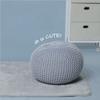 Urban Lifestyle Round Knit Pouf - Hand Woven Cotton, Light Blue view 3