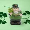 Cosmos Gifts Fine Ceramic Irish Green Nutcracker with Shamrock Candy Box Jar, 7-1/2" H view 2