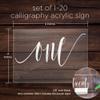 Cedar and Ink Acrylic Wedding Table Numbers 1-20, Acrylic Wedding Signs with Calligraphy Lettering, Glass Like Rustic Reception Event, Frames or Stands not Included (1-20) view 4