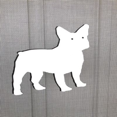 DCentral French Bulldog Flexible Vinyl Safety Screen Magnets: Double-Sided. White-Easier to See Day & Night. Decorative. Helps Stop Walking into Screens, for Non-RETRACTABLES, Size W 5.3" x L 5.5"
