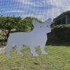DCentral French Bulldog Flexible Vinyl Safety Screen Magnets: Double-Sided. White-Easier to See Day & Night. Decorative. Helps Stop Walking into Screens, for Non-RETRACTABLES, Size W 5.3" x L 5.5" view 2