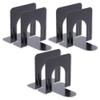 1InTheOffice 3 Pack Heavy Duty Black Metal L-Shaped Non-Skid Bookends for Heavy Books, 6 Pieces view 1