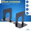 1InTheOffice 3 Pack Heavy Duty Black Metal L-Shaped Non-Skid Bookends for Heavy Books, 6 Pieces view 2