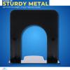 1InTheOffice 3 Pack Heavy Duty Black Metal L-Shaped Non-Skid Bookends for Heavy Books, 6 Pieces view 3