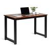 Decoholic 47 Inch Computer Desk, Home & Office PC Laptop Study Writing Table Workstation with Leg Bars, Modern Simple Industrial Style, Rustic Brown view 4