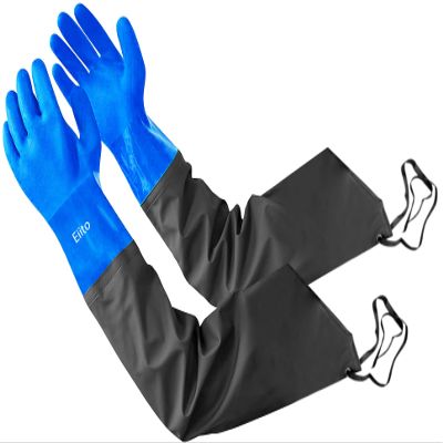 Eiito Drain Cleaning Gloves,Pond Gloves,Long Rubber glove,Waterproof Elbow Length Rubber gloves- 27 Inch Insulated Waterproof