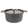 Ambiente SIXS24MO101 Six O'Clock Black Enamel Cast Iron Casserole and Lid, 24 cm view 1
