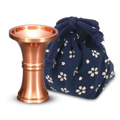2G Select Flower Stand, Apricot, 2.1 x 3.0 inches (5.3 x 7.6 cm), For Buddhist Altar, Mini, Vase, Copper Pot, Flower Stand, 1 Apricot, Accessory Included