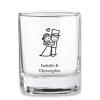 Couple Themed Personalized 2 oz. Stemless Short Glass/Votive Holder | 96 ct, Perfect for Bridal Showers, Weddings & Anniversaries Party - Black view 1