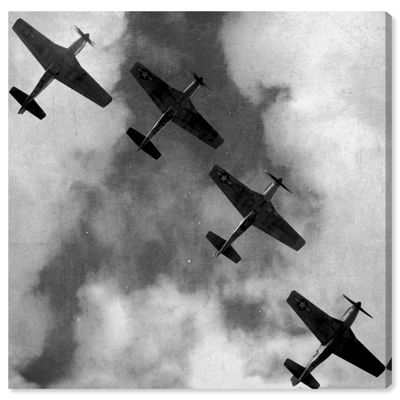 The Oliver Gal Artist Co. Transportation Wall Art Canvas Prints '15097 Airplanes' Home Dcor, 20" x 20", Black, White